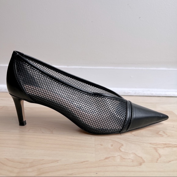 Zara Shoes - Zara pointy toe kitten heel pumps with mesh detail